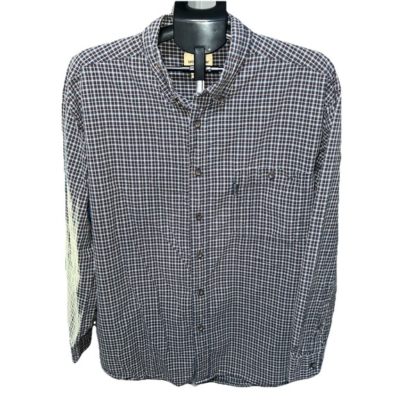 Woolrich Other - Woolrich Men's Cotton Long Sleeve Button Down Shirt Navy Plaid 2XL
